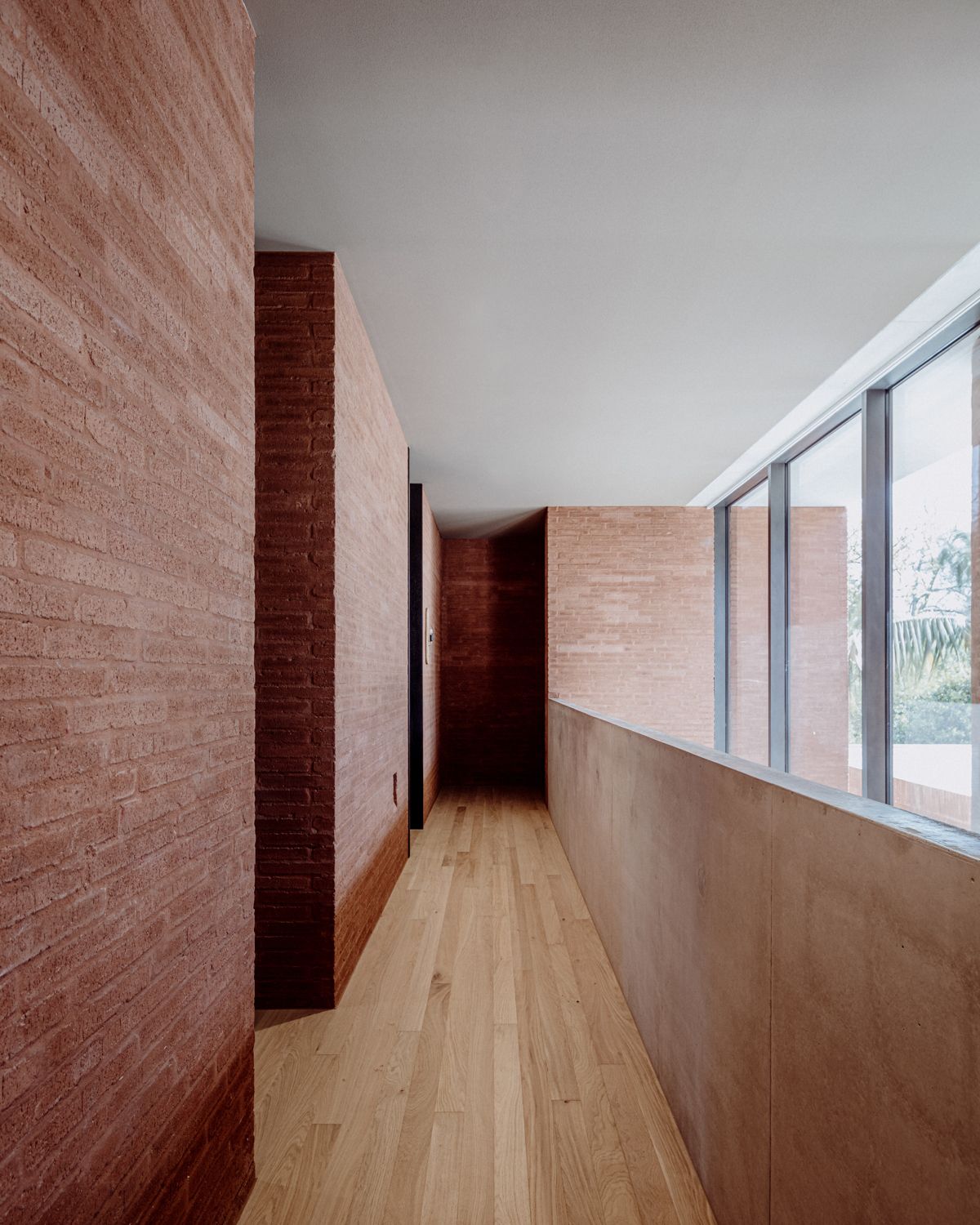Anderson Road residence brick hallway