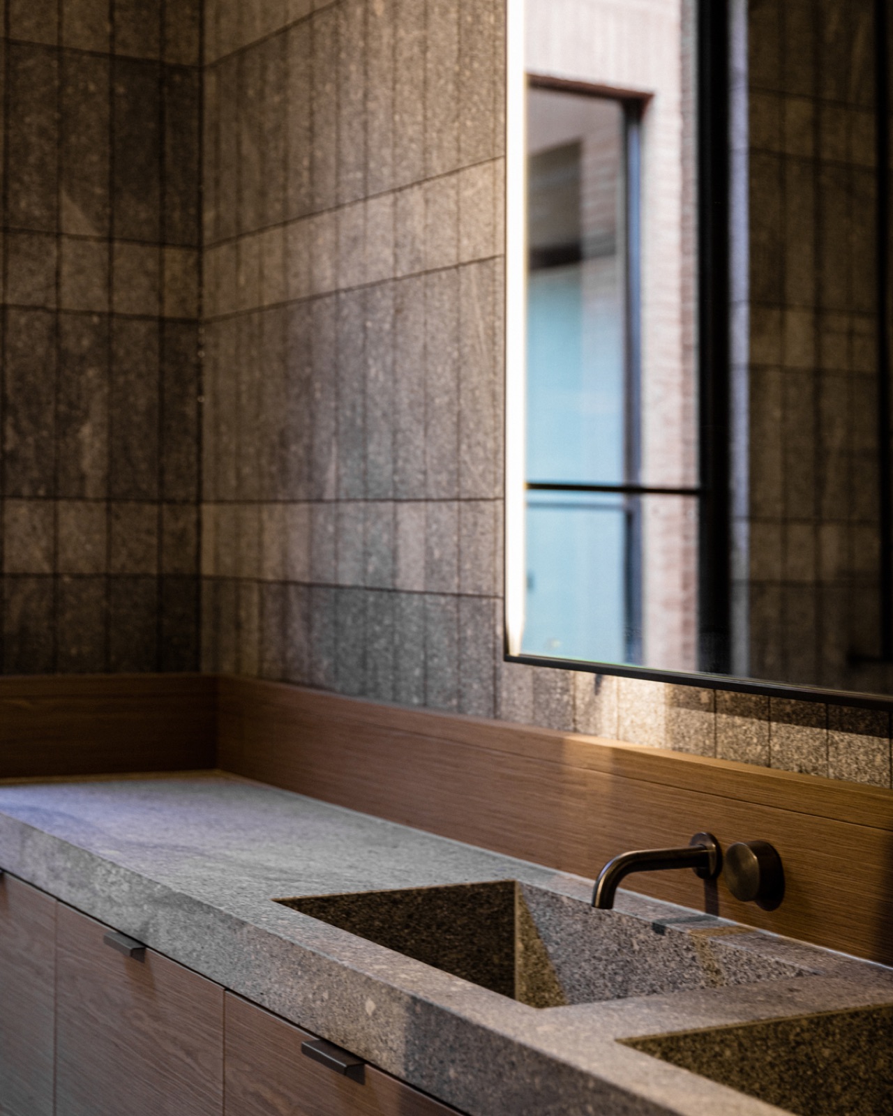 Anderson Road residence stone vanity