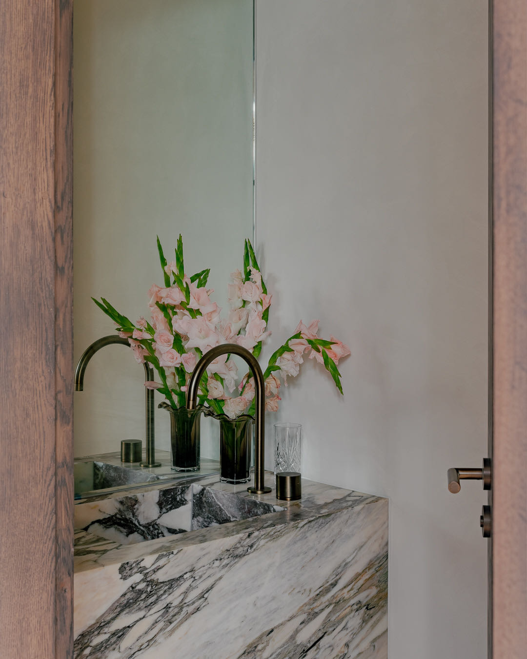 Canterbury Road marble powder room vanity